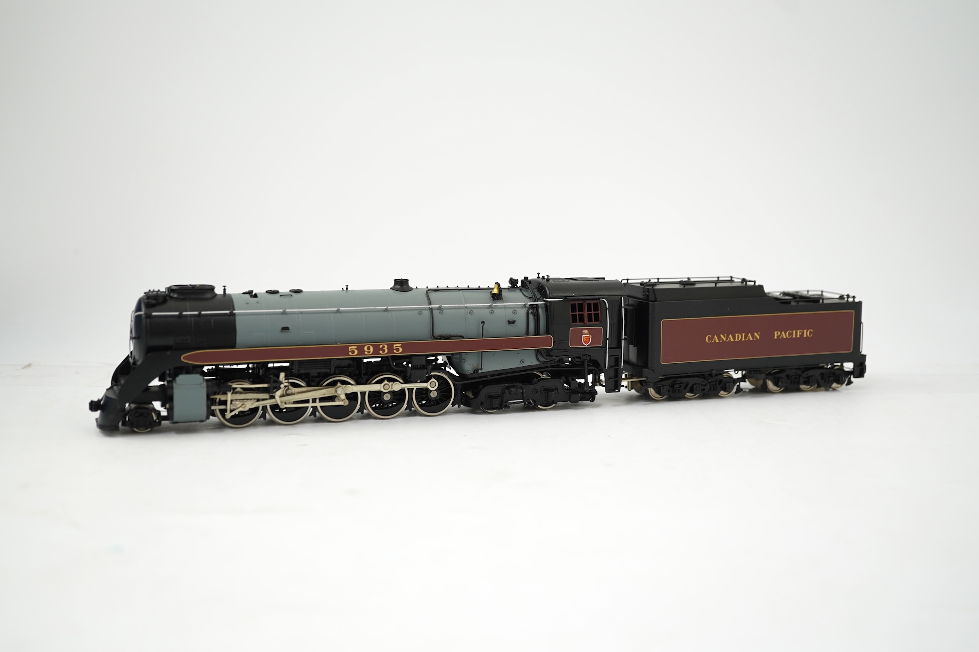 A boxed HO gauge VH Scale Models model of Canadian Pacific Railway, Selkirk 5935, 2-10-4 locomotive with bogie tender, powered for two rail operation.